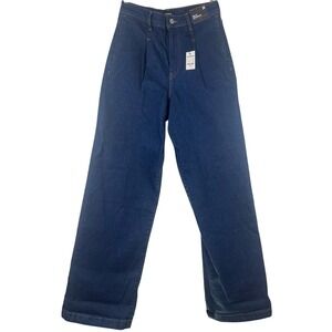 EXPRESS Super High Rise Wide Leg Jeans NWT 2R Deep Indigo Dark‎ Wash